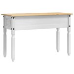 vidaXL Table d'appoint avec tiroir Blanc 115 x 46 x 73 cm Pin massif
