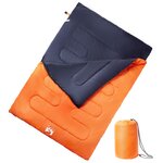 vidaXL Sac de couchage double et oreillers adultes camping 3-4 saisons