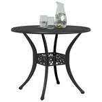 vidaXL Table de jardin noir Ø90x75 cm aluminium coulé