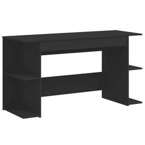 vidaXL Bureau noir 140x50x75 cm bois d'ingénierie