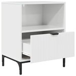 vidaXL Table de chevet avec tiroir Blanc brillant 49 x 36 x 61 cm
