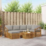 vidaXL Ensemble de canapé d'angle 7 Pièces Gris Naturel et Clair