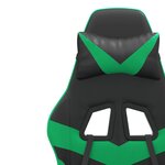 vidaXL Chaise de jeu Noir et vert Similicuir