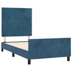vidaXL Cadre de lit avec tête de lit Bleu foncé 90x190 cm Velours