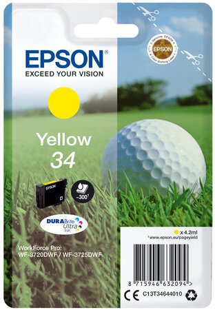 Epson 34 encre jaune 4 2ml blister singlepack 34 encre jaune durabrite ultra 4 2ml blister