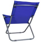 vidaXL Chaises pliables de plage lot de 2 Tissu Bleu