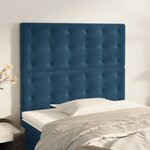 vidaXL Têtes de lit 2 Pièces Bleu foncé 80x5x78/88 cm Velours