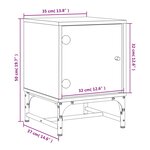 vidaXL Table de chevet avec porte en verre blanc 35x37x50 cm
