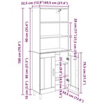 vidaXL Haut Armoire Chêne noir 69 5 x 34 x 180 cm Bois d'ingénierie