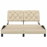 vidaXL Cadre de lit avec LED sans matelas crème 140x200 cm tissu