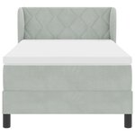 Lit Box Spring vidaXL avec Matelas Gris Clair 100x200 cm Velours