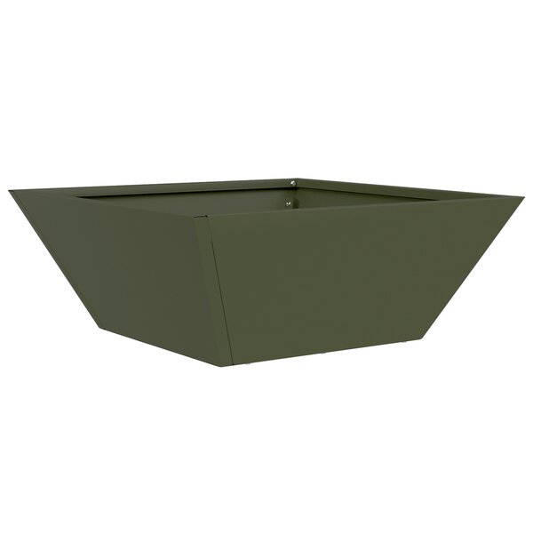 vidaXL Porte-plante en métal Vert olive Métal 40 x 40 x 15 cm