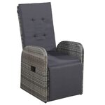 vidaXL Ensemble de salle à manger de jardin avec coussins 7 Pièces Gris