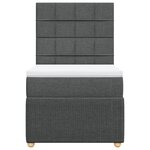 vidaXL Sommier à lattes de lit avec matelas Gris foncé 100x200cm Tissu