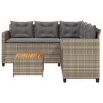 vidaXL Canapé de jardin avec table et coussins en forme de L gris