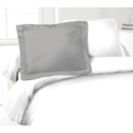 2 Taies d'oreillers gris clair 100  coton 50 x 70 cm