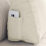 vidaXL Coussin de Dos Crème 60 x 20 x 50 cm Tissu en velours côtelé