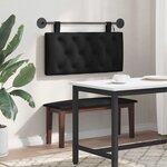 vidaXL Tête de lit suspendue Avec lumière LED Noir Tissu