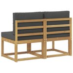 vidaXL 2 Pièce Sofa de milieu extérieur Bois d'Acacia Massif Blanc