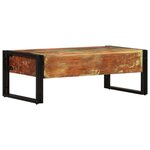 vidaXL Table basse avec 3 tiroirs Bois de récupération 100x50x35 cm