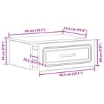 vidaXL Cabinet de chevet mural Gris béton 49 x 34 5 x 20 cm