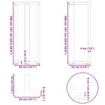vidaXL Pieds de table de bar en T  2 pièces  anthracite  50 x 35 x (100-101) cm  acier