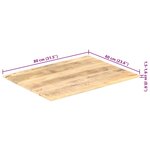 vidaXL Dessus de table Bois de manguier solide 15-16 mm 80x60 cm
