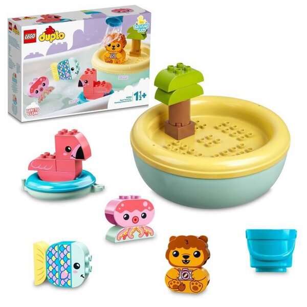 Lego 10966 duplo jouet de bain : l'île flottante des animaux  set baignoire pour bébés et enfants de 1.5+ ans