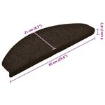 vidaXL Tapis d'escalier auto-adhésifs 30 pièces 65 x 21 x 4 cm Marron foncé Demi-rond Grand