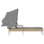 vidaXL Chaise longue avec auvent beige résine tressée
