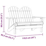 vidaXL Chaise de jardin Adirondack 2 places bois de sapin massif gris