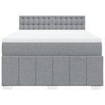 vidaXL Sommier à lattes de lit avec matelas Gris clair 160x200cm Tissu