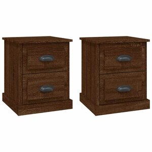 vidaXL Tables de chevet 2Pièces chêne marron 39x39x47 5cm bois ingénierie