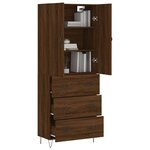 vidaXL Buffet haut Chêne marron 69 5x34x180 cm Bois d'ingénierie