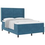 vidaXL Lit à ressorts avec tête de lit Bleu 140 x 190 cm Velours