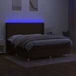 vidaXL Sommier à lattes de lit matelas et LED Marron foncé 160x200 cm