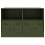 vidaXL Meuble TV vert olive 67x39x44 cm acier