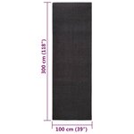 vidaXL Tapis Sisal naturel 100x300 cm Noir