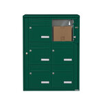 Bloc collectif Leabox  2x3  grade 3  simple face  extérieur  fixation murale  vert mousse ral 6005 finition brillante