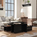 vidaXL Table basse 2 Pièces Noir brillant 111 5x50x33cm Bois d'ingénierie