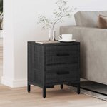 vidaXL Table de chevet Noir 36x30x45 cm Bois de pin massif