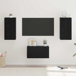 vidaXL Ensemble meuble TV 3 Pièces Chêne noir Bois d'ingénierie
