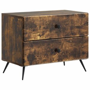 vidaXL Cabinet de chevet avec tiroir Chêne fumé 62 x 34 5 x 47 5 cm