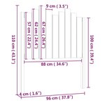 Vidaxl tête de lit 96x4x110 cm bois massif de pin