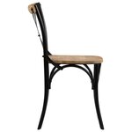 vidaXL Chaises à dossier croisé lot de 6 noir bois de manguier massif
