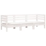 vidaXL Canapé de jardin 3 places blanc bois de pin massif
