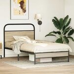 vidaXL Cadre de lit sans matelas 90x200cm chêne fumé bois d'ingénierie