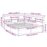 vidaXL Lit bibliothèque sans matelas 150x200 cm bois massif de pin