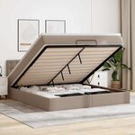 vidaXL Lit ottoman avec matelas & LED Cappuccino 160x200cm similicuir