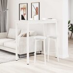 vidaXL Table de bar Blanc 110 x 55 x 105 cm Bois de pin massif